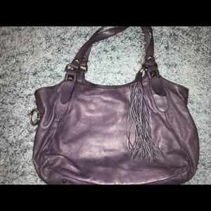 Purple leather Abro handbag. Made in Italy
